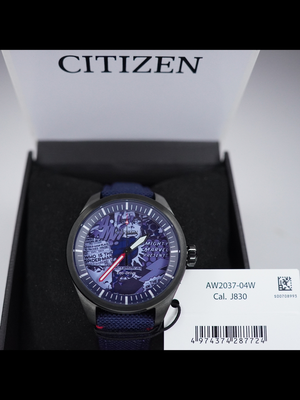 Citizen Eco-Drive Marvel Heroes Presents Spider-Man Dial 43mm Watch AW2037-04W